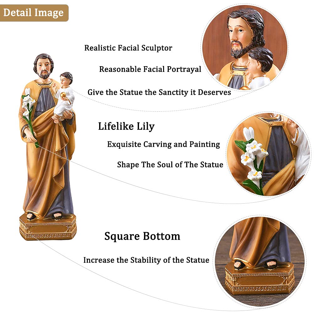 Amazon.com: QIANLING Saint Joseph with Child Resin Religious